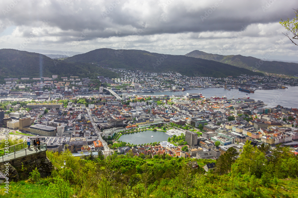 Beautiful view of Bergen city, Norway