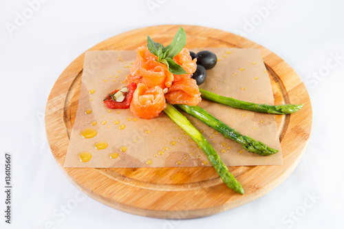 salmon asparagus olives