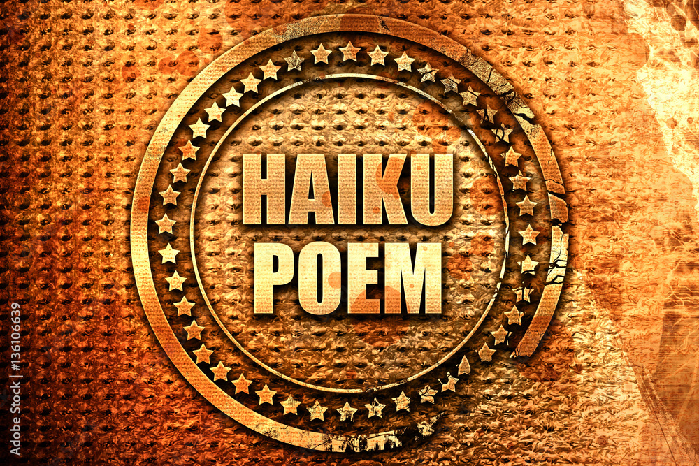 haiku poem, 3D rendering, text on metal haiku poem, 3D rendering, text on metal