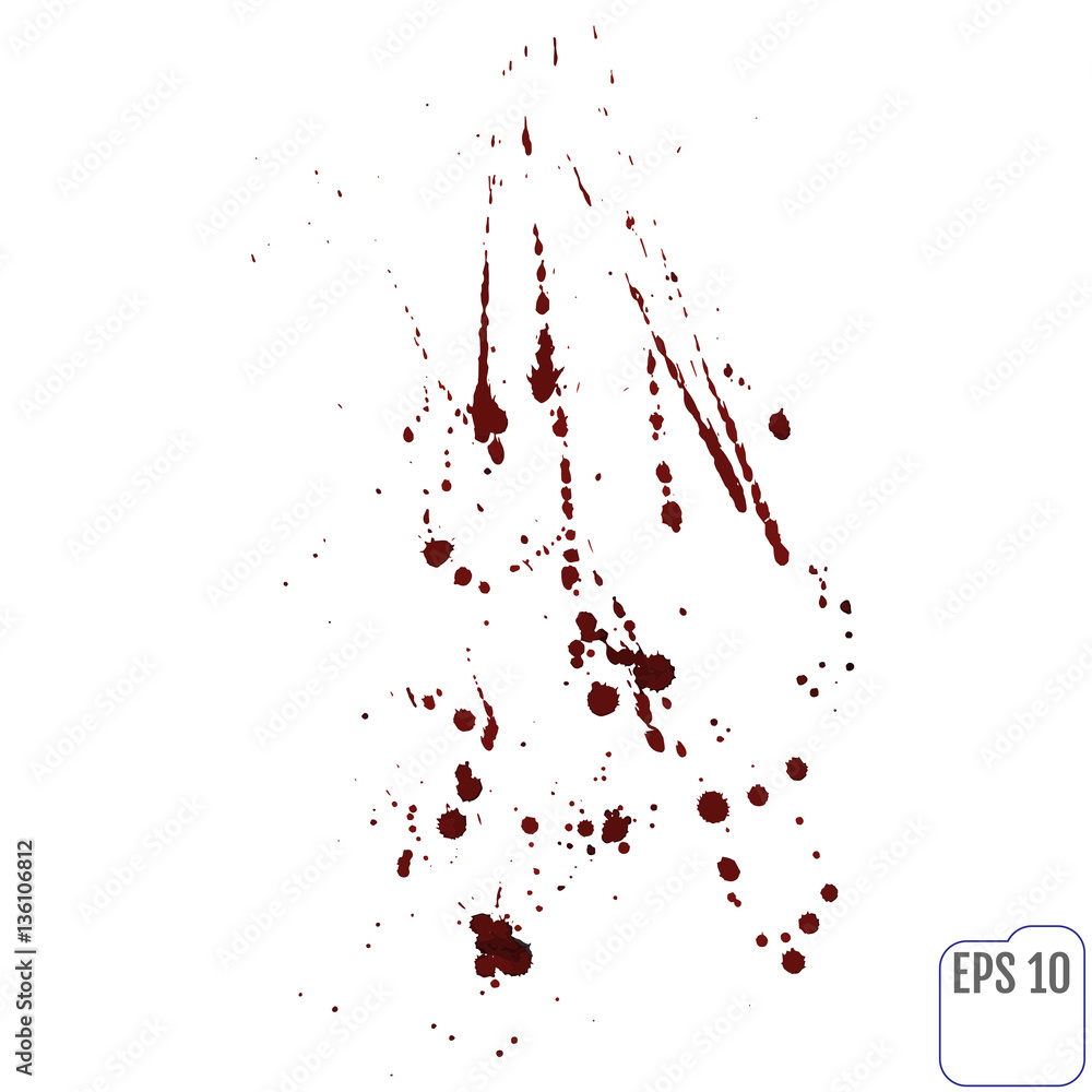 vector illustration of blood splatter, isolated on white backgro vector illustration of blood splatter, isolated on white backgro