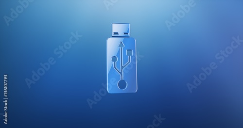 Wallpaper Mural USB Stick Blue 3d Icon Torontodigital.ca