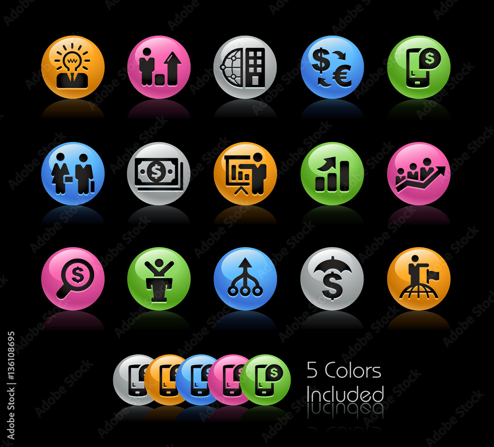 Business Financial Icons // The vector file Includes 5 color versions in different layers. Business Financial Icons // The vector file Includes 5 color versions in different layers.