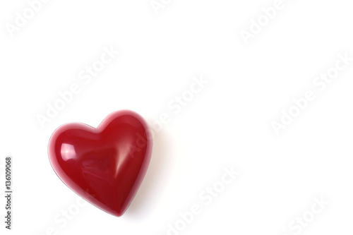Beautiful red heart isolated on white background