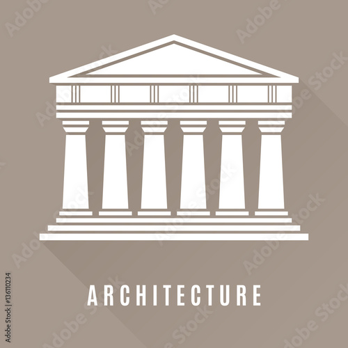 Architecture greek temple icon