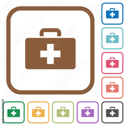 First aid kit simple icons