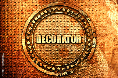 decorator  3D rendering  text on metal