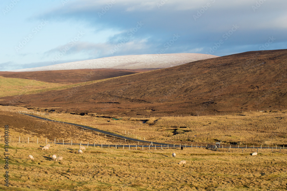 Winter landscape on Shetland Islands