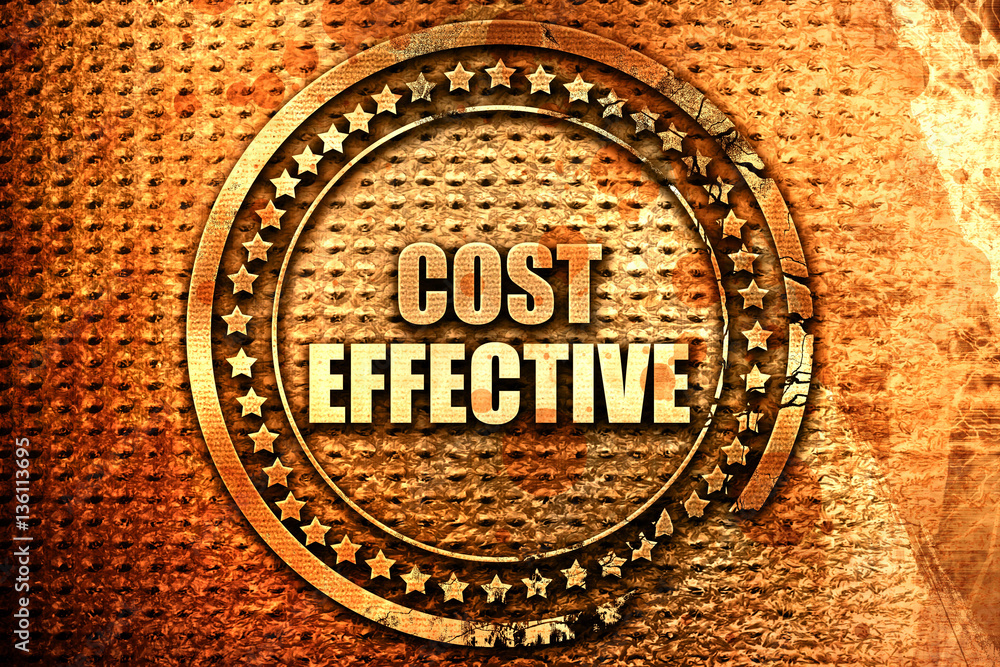 cost effective, 3D rendering, text on metal cost effective, 3D rendering, text on metal