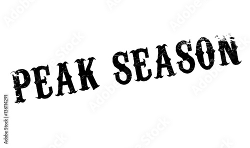 Peak Season rubber stamp. Grunge design with dust scratches. Effects can be easily removed for a clean, crisp look. Color is easily changed.