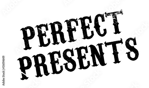Perfect Presents rubber stamp. Grunge design with dust scratches. Effects can be easily removed for a clean, crisp look. Color is easily changed.