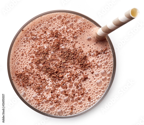 Quadro su tela Glass of chocolate milkshake