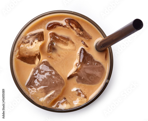 Glass of ice coffee
