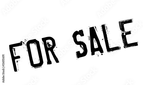 For Sale rubber stamp. Grunge design with dust scratches. Effects can be easily removed for a clean, crisp look. Color is easily changed.