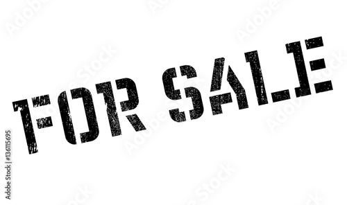 For Sale rubber stamp. Grunge design with dust scratches. Effects can be easily removed for a clean, crisp look. Color is easily changed.