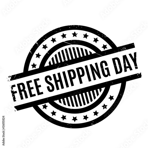 Free Shipping Day rubber stamp. Grunge design with dust scratches. Effects can be easily removed for a clean, crisp look. Color is easily changed.