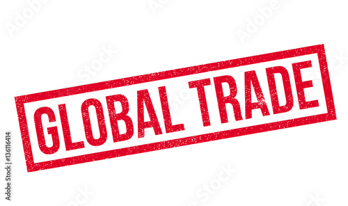 Global Trade rubber stamp. Grunge design with dust scratches. Effects can be easily removed for a clean, crisp look. Color is easily changed.