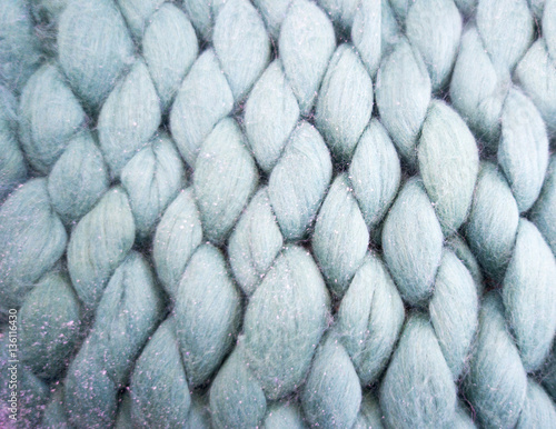 large scarf large knitted. gray blue background