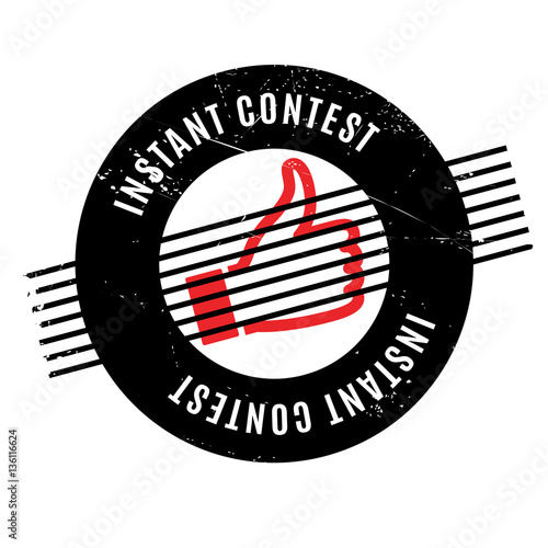 Instant Contest rubber stamp. Grunge design with dust scratches. Effects can be easily removed for a clean, crisp look. Color is easily changed.