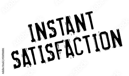 Instant Satisfaction rubber stamp. Grunge design with dust scratches. Effects can be easily removed for a clean, crisp look. Color is easily changed.