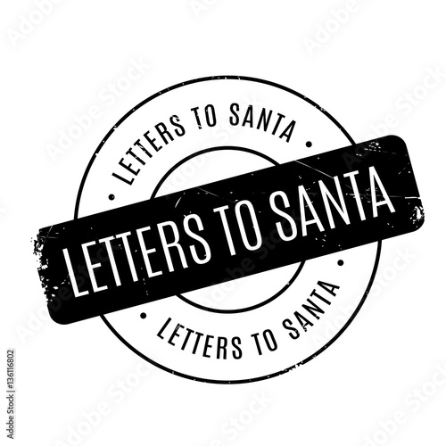 Letters To Santa rubber stamp. Grunge design with dust scratches. Effects can be easily removed for a clean, crisp look. Color is easily changed.