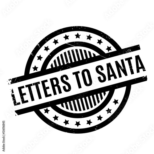 Letters To Santa rubber stamp. Grunge design with dust scratches. Effects can be easily removed for a clean, crisp look. Color is easily changed.