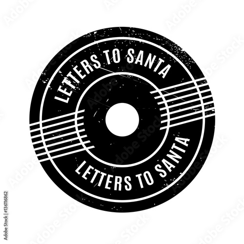 Letters To Santa rubber stamp. Grunge design with dust scratches. Effects can be easily removed for a clean, crisp look. Color is easily changed.