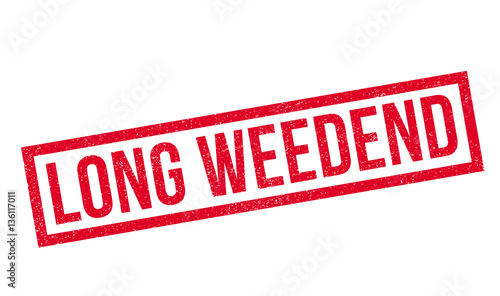 Long Weedend rubber stamp. Grunge design with dust scratches. Effects can be easily removed for a clean, crisp look. Color is easily changed.