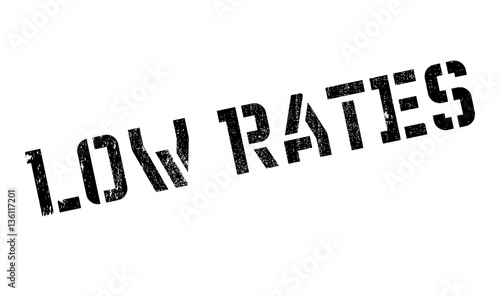 Low Rates rubber stamp. Grunge design with dust scratches. Effects can be easily removed for a clean, crisp look. Color is easily changed.