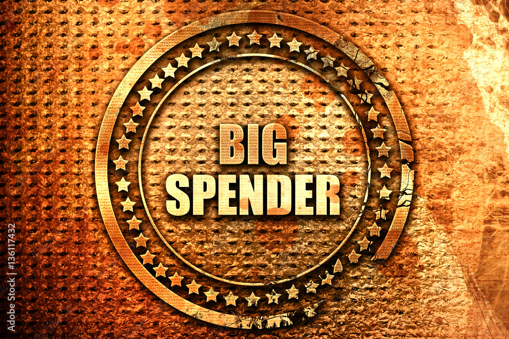 big spender, 3D rendering, text on metal big spender, 3D rendering, text on metal