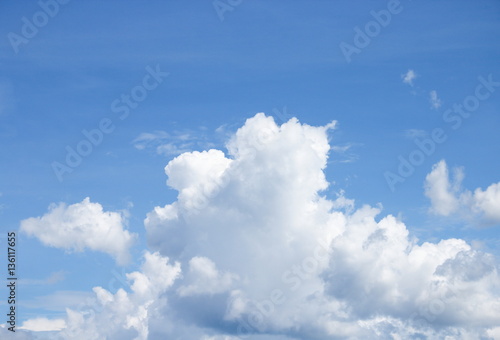 Blue sky white cloud landscape beautiful in nature