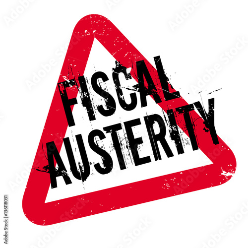 Fiscal Austerity rubber stamp. Grunge design with dust scratches. Effects can be easily removed for a clean, crisp look. Color is easily changed.