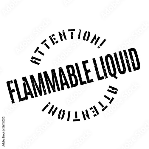Flammable Liquid rubber stamp. Grunge design with dust scratches. Effects can be easily removed for a clean, crisp look. Color is easily changed.