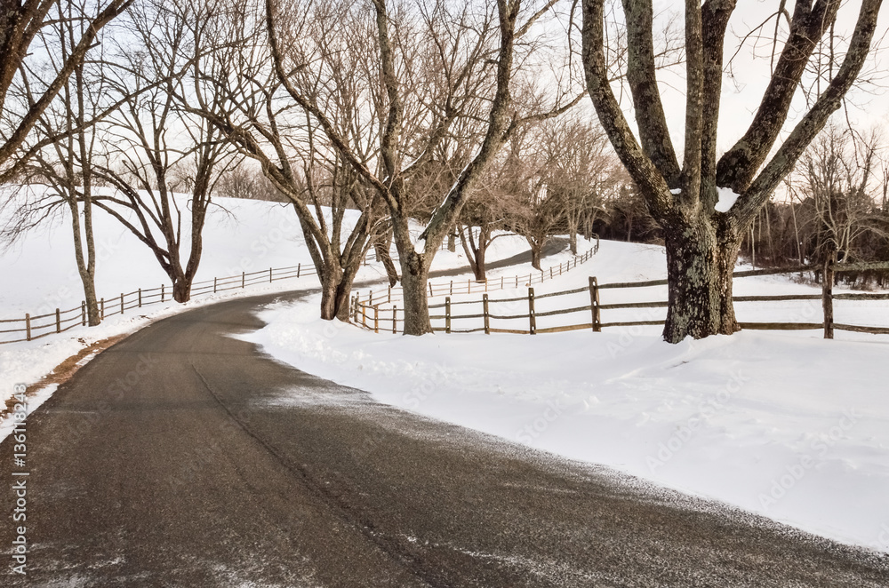 Naklejka premium A road leading to Ash Lawn-Highland, Home of President James Mon