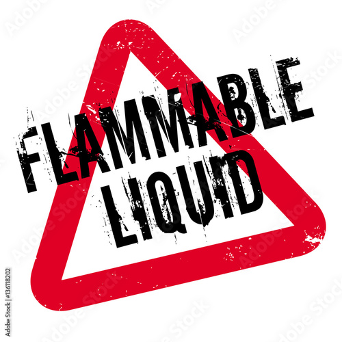Flammable Liquid rubber stamp. Grunge design with dust scratches. Effects can be easily removed for a clean, crisp look. Color is easily changed.