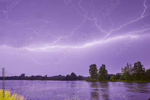 lightning over the river