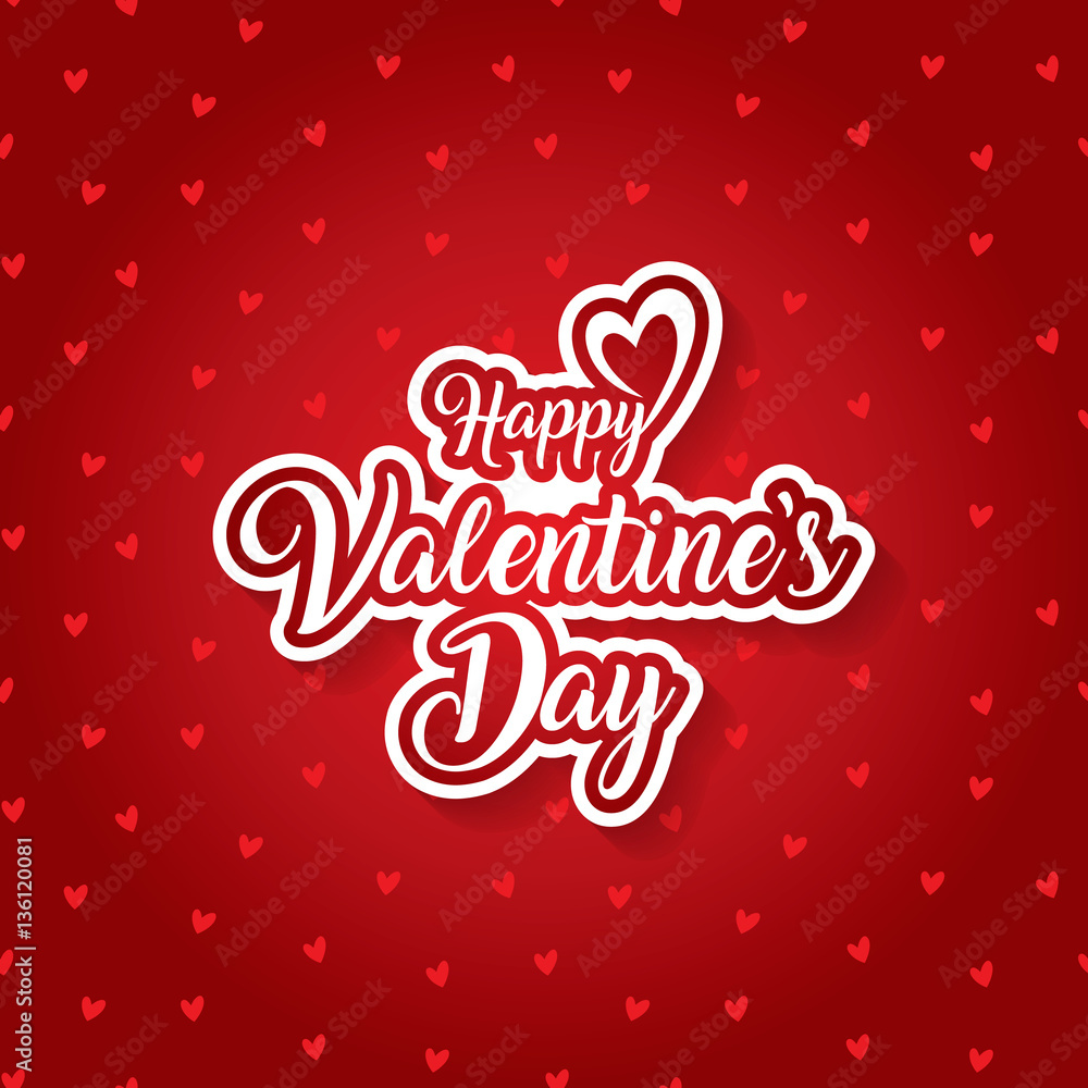 Naklejka premium happy valentines day greeting card vector illustration