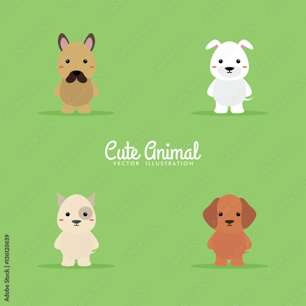 Fototapeta premium Cute Cartoon dogs