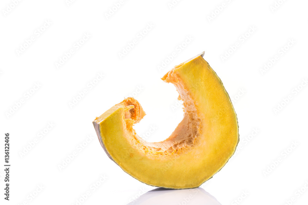 Piece of Thai pumpkin. Studio shot isolated on white Piece of Thai pumpkin. Studio shot isolated on white