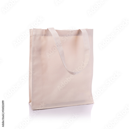 White cotton bag. Studio shot isolated on white