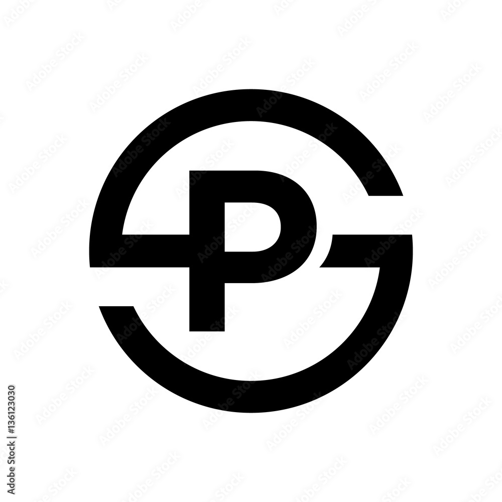 Letter S symbol Combination with P Letter S symbol Combination with P