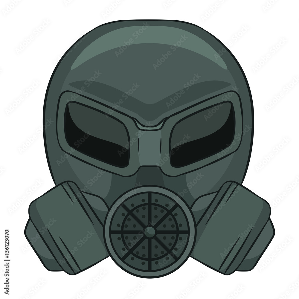 Cartoon gas mask isolated on white. Cartoon gas mask isolated on white.