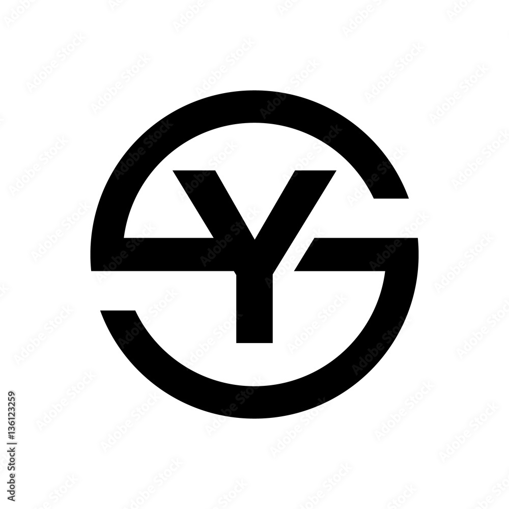 Letter S symbol Combination with Y Letter S symbol Combination with Y