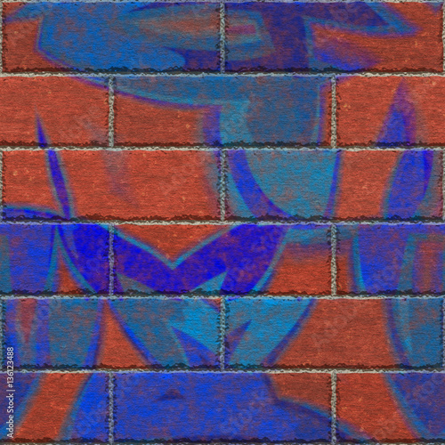 Continuous  pattern  of graffiti brick wall

