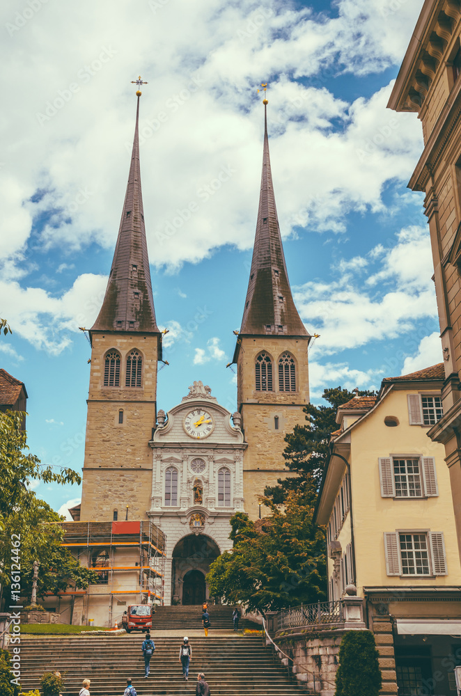 Hofkirche churc h in Lucerne, Switzerland