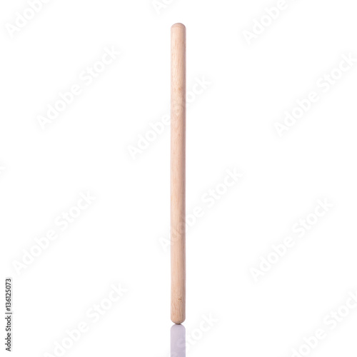 Long white wooden stick use for bakery. Studio shot isolated on