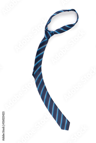 Blue and white tie Isolated on White Background.