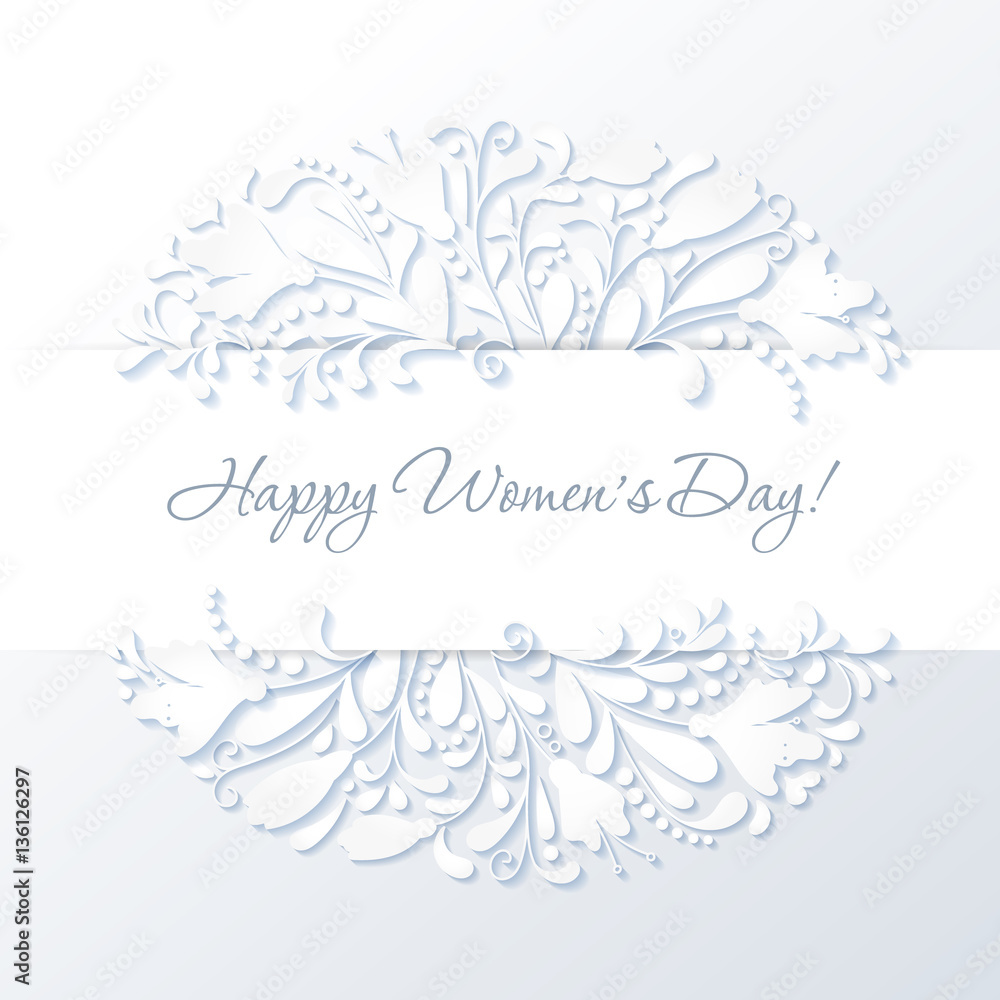 Happy woman's day Background paper version with flowers on it. Happy woman's day Background paper version with flowers on it.