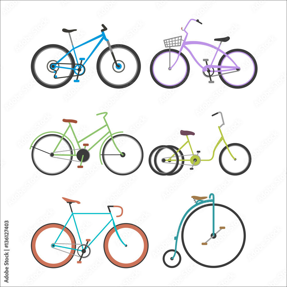 Hipster bicycle flat vector illustration. Hipster bicycle flat vector illustration.