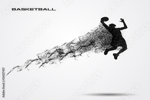 Basketball player  of a silhouette from particle