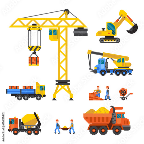 Under construction technic vector illustration